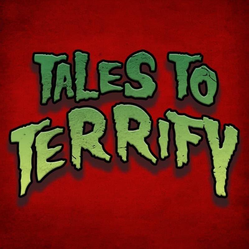 Spooky green letters that read 'Tales to Terrify'